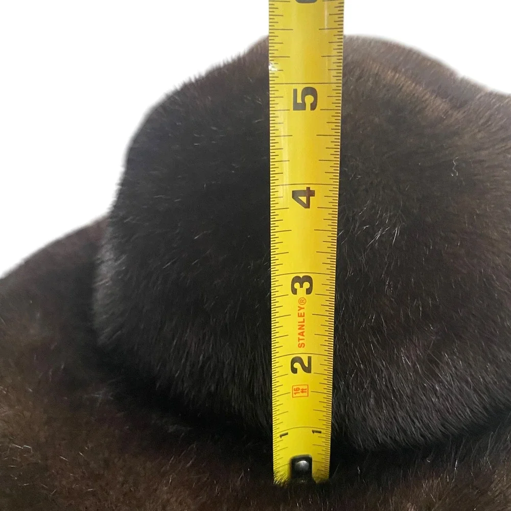 Vintage Evans Chicago‎ Brimmed Mink Fur Cloche Hat Glossy Mahogany Brown MCMLUXE